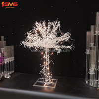 Arbre de Noël en cristal blanc transparent de luxe SMS pour les centres de table de mariage, décoration d'événements