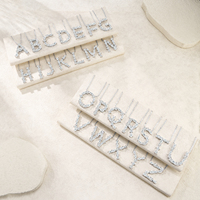 Collier Alphabet Moissanite Multi-Formes Élégant en Argent Sterling 925, Personnalisable avec 26 Lettres, Bijou Cadeau