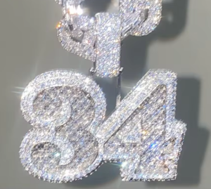 Mặt dây chuyền tên tùy chỉnh mạ đá, dây chuyền bạc, mặt dây chuyền Moissanite VVS, trang sức Hip Hop - Product Image 4