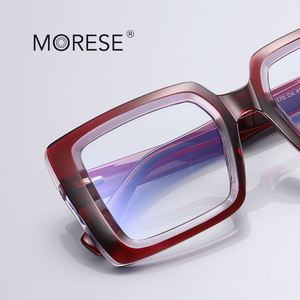 XINLI2170 Monturas Ópticas TR90 Rojas para Mujer, Gafas de Forma Cuadrada Grande con Lentes con Bloqueo de Luz Azul para Leer y Usar el Ordenador - Product Image 2