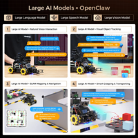 Voiture robotique IA ClawPi ROS2 Raspberry Pi 5 Mecanum avec LiDAR SLAM, vision IA, OpenClaw et LLM multimodale