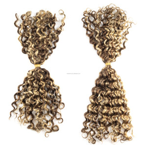 Tresses de cheveux humains bohème, extension naturelle de cheveux noirs, 4/27g/paquet, cheveux bouclés, couleur miel, pour torsion, 100g - Product Image 3