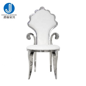 <span class=keywords><strong>Blanc</strong></span> Argenté en acier inoxydable chaises de Maison PU <span class=keywords><strong>fauteuil</strong></span> de luxe en gros Argent accoudoir chaise - Product Image 5