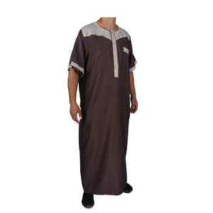 Estilo marroquí musulmán seis colores hombres manga corta islámica Thobe - Product Image 2