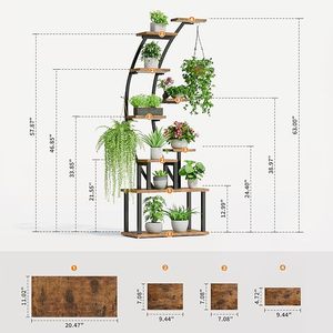 Wholesale cross-border hot-selling wrought iron flower pot stand with <b>plant</b> <b>light</b> for living room and balcony, floor-standing - Product Image 2
