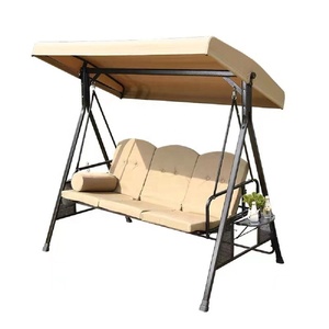 Sedia a dondolo popolare da esterno con struttura in metallo, sedia sospesa da giardino con tettuccio - Product Image 1