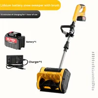 Quitanieves Eléctrico Inalámbrico Plegable de Grado Industrial, Material PP+Fibra, Herramienta Ligera de 4 kg para Remover Nieve con Empuje Manual