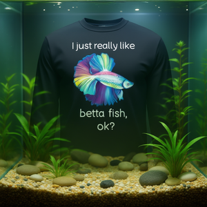 T-shirt à manches longues Betta Fish, j'aime vraiment les poissons Betta, design Ok pour les amoureux des poissons - Product Image 3