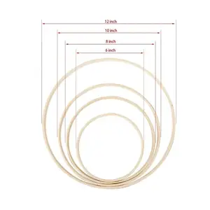 Diy handicrafts natural large eco-friendly customized craft rings decorative bamboo hoops