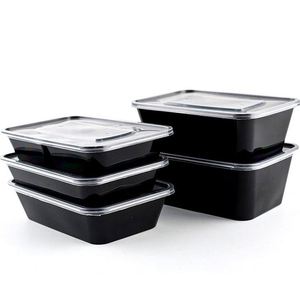Disposable clear Black square Plastic Food Container Take Away Plastic Rectangle Food <b>Box</b> Lunch Boxes - Product Image 3