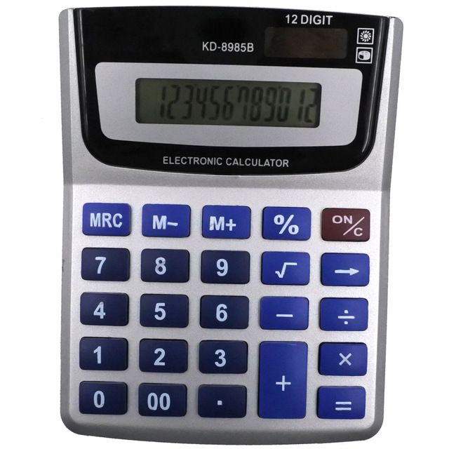 Office Calculator Desktop 12 Digits Calculator Solar Electronic Calculator