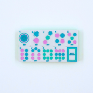 Set di Tessere Mahjong Americano di Alta Qualità Blu Viola con Logo Personalizzato Oh My Fair a 4 Strati con Coriandoli per Tavoli da Gioco e Casinò - Product Image 2