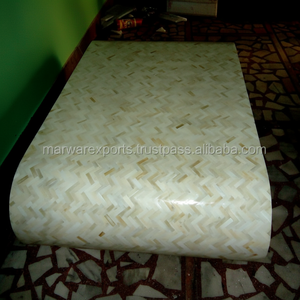 Mesa de centro de cóctel con incrustaciones de hueso de madera maciza, muebles elegantes para sala de estar para uso doméstico - Product Image 1