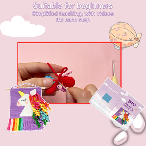 Kits de crochet DIY pour débutants, adultes et enfants, <span class=keywords><strong>licorne</strong></span>, méduse, tapisserie murale, décoration en laine, salon, cadeau, tutoriel vidéo en anglais - Product Image 3