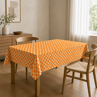 Nappe en PEVA à motif losanges orange et blanc, imperméable, jetable, rectangulaire, en plastique, pour anniversaire, pique-nique, extérieur