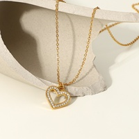 Nouveauté : Collier Cœur Plaqué Or 18K PVD en Acier Inoxydable avec Zircon Transparent, Pendentif Cœur Creux pour Femme
