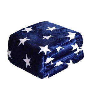 Hot Selling Custom <strong>Star</strong> Printed Flannel Fleece <strong>Blanket</strong> for Bed - Product Image 1