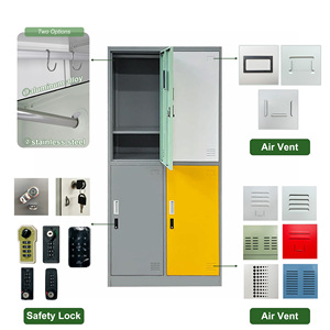 <span class=keywords><strong>Casier</strong></span> à vêtements en acier à 4 portes, vente chaude, <span class=keywords><strong>casier</strong></span> en acier pour le personnel, les travailleurs, les employés - Product Image 4