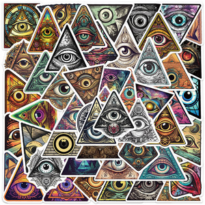 50PCS Creative USA all seeing Eye calcomanías Pirámide de moda Ojo DE <span class=keywords><strong>LA</strong></span> Providencia pegatina - Product Image 2
