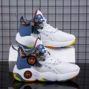 Zapatillas de Baloncesto para Hombre, Resistentes al Desgaste, de Caña Alta, con Parte Superior de Cuero, Amortiguación y Antideslizantes, para Entrenamiento Deportivo y Partidos al Aire Libre - Product Image 1