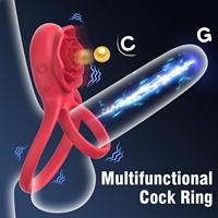 Ferngesteuerter Vibrations-Cockring für Männer, Wiederaufladbarer Körpermassage-Vibrator mit 9 Kraftvollen Vibrationsmodi für Erwachsene