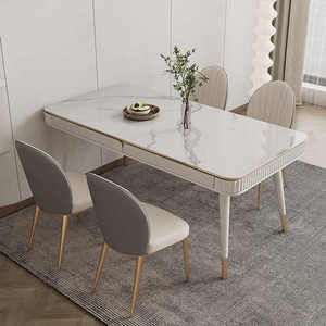 Ensemble de table à manger en marbre moderne, nouveau design, vente chaude, pas cher - Product Image 4