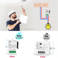 Interrupteur mural sans fil auto-alimenté 433 MHz à bouton-poussoir cinétique, sans batterie requise, 110V 120V 220V 240V