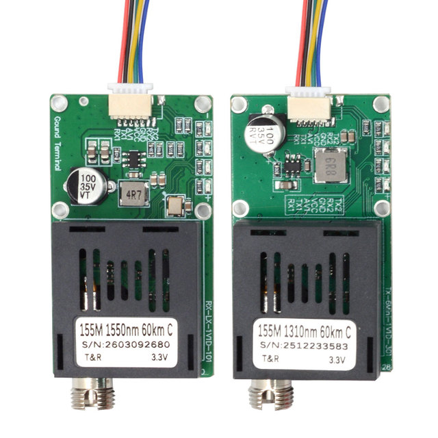 High Stability 155M 60km UAV Optical Communication Module With FC Interface Analog Video CVBS and UART Serial for FPV