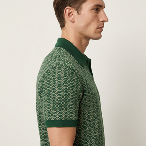 Polo en Maille Jacquard Personnalisé avec Logo pour Homme – Coton Tricoté à Manches Courtes, Pull Oversize - Product Image 4