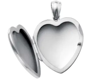Wholesale OEM/ODM Custom 925 Sterling Silver Plain Sterling Silver Heart Locket Photo Necklace