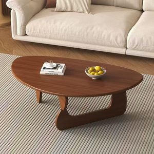 Mesa de centro triangular de madera maciza, robusta, duradera, minimalista, estilo nórdico, para sala de estar, madera original, estilo japonés - Product Image 1