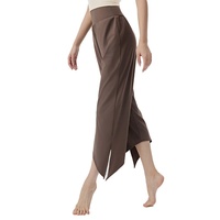 Pantalon de yoga ample mi-mollet effet nuage pour femme, taille haute, respirant, en Spandex/Nylon, tombé fluide, style coréen, pour la danse