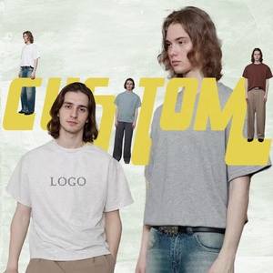 เสื้อยืดผ้าฝ้ายนุ่มโลโก้คอกลมพิมพ์โลโก้245 280กรัมคุณภาพสูงสำหรับผู้ชายเสื้อยืดโอเวอร์ไซส์พิมพ์ลายดีทีจีแบบกำหนดเอง - Product Image 1