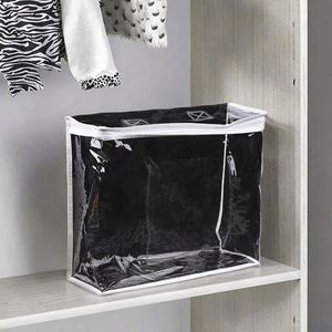 Eco-friendly Customized <b>PVC</b> Plastic Snap Fastener Zipper <b>Top</b> Storage Bag with Handle - Product Image 2