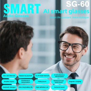 แว่นตาอัจฉริยะ SG60 พร้อมระบบแปลภาษา AI และผู้ช่วยอัจฉริยะ รองรับการโทรแบบ HD ผ่านบลูทูธ เลนส์เปลี่ยนได้ ชาร์จผ่านพอร์ต Type-C หูฟังแบบสวมใส่ได้ - Product Image 6