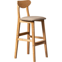 Tabouret de bar moderne de luxe en bois massif avec coussin, mobilier commercial CL-198