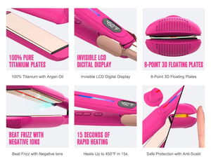 Chuyên nghiệp chất lượng cao hồng ngoại tấm Titan tóc ép tóc với Ionic rộng phẳng Irons cho Keratin sử dụng - Product Image 3