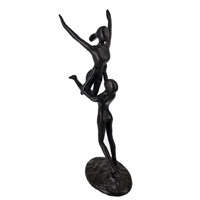 Sculptures en fonte de couple de danseurs de ballet abstraits, figurine moderne d'amoureux dansants, décoration de table pour anniversaire de mariage, cadeau