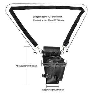 Leather Hairdressing Tool Bag Waist Belt Barber Accessories Pouch Salon Hairdresser Scissor Storage Case Hair Extensions PU - Product Image 5