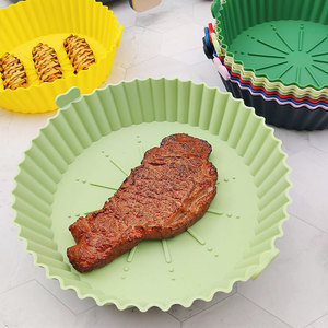 Molde de silicona para freidora de aire, reutilizable, apto para horno y lavavajillas, engrosado, para pasteles y repostería de colores - Product Image 4