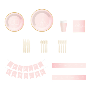 ชุดจานชามกระดาษลายรุ้ง DAMAI สำหรับงานแต่งงานและงานวันเกิด บรรจุ 8 ชิ้น - Product Image 5