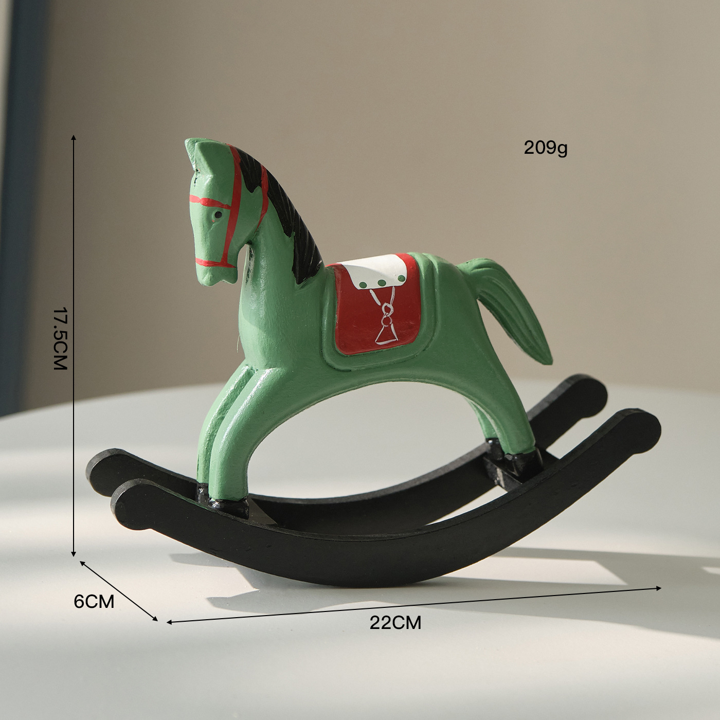 Large rocking horse, green