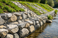Panier gabion en treillis métallique robuste, taille personnalisée, en Galfan, pour le renforcement de barrages et la construction de canaux fluviaux, vente en gros