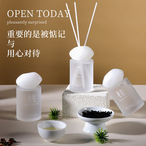 <b>Reed</b> <b>Diffuser</b> Set Glass Cylinder Alcohol Free 120-180 Days Duration For Living Room Bedroom Gift - Product Image 1