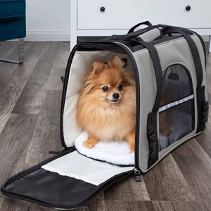 Sac de transport pour animaux de compagnie approuvé par les compagnies aériennes-Transporteurs à côtés souples pour les voyages en <span class=keywords><strong>avion</strong></span> Sac de transport sous le siège avec traversin en polaire - Product Image 4