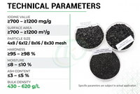 Charbon actif naturel en coque de noix de coco pour la purification de l'air, le traitement des gaz, l'élimination des odeurs, l'adsorption des COV industriels