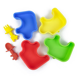 Interesante Plato de Silicona Desmontable con Diseño de Rompecabezas, Apto para Lavavajillas, Plato para Niños con Cuchara y Tenedor con Ventosa para Alimentación de Bebés - Product Image 5