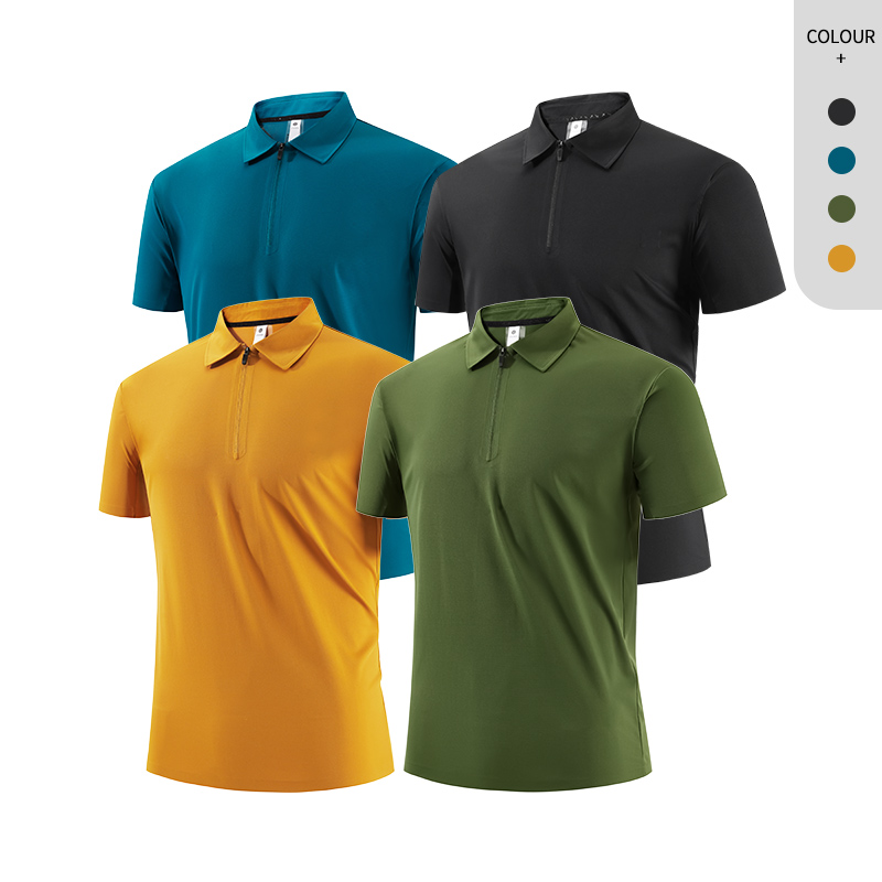High Quality Blank Zipper Collar Polo Shirts for Men
