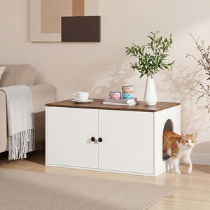 Meuble pour chat JIAMEIJIA FURNITURE, armoire haute minimaliste blanche à arche droite, maison moderne pour animaux de compagnie - Product Image 3