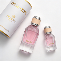 Flacon de parfum de marque haut de gamme à facettes, flacons vaporisateurs à fine brume, flacon de parfum en verre transparent comme du cristal, 30 ml, 50 ml avec bouchon rose